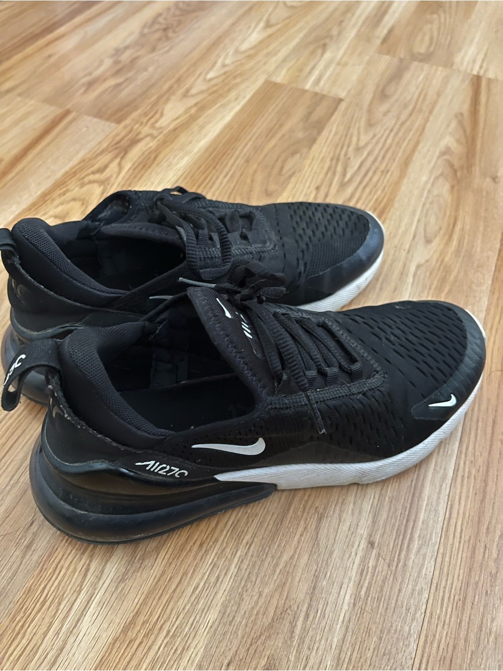 Nike Black and White Air Max 270-Style Men's Sneakers